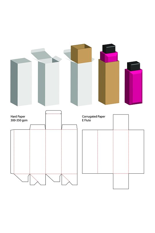 瓶装方盖各式包装设计矢量图纸
