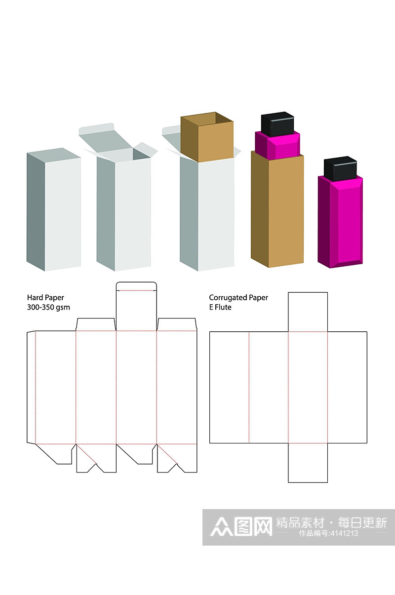瓶装方盖各式包装设计矢量图纸素材
