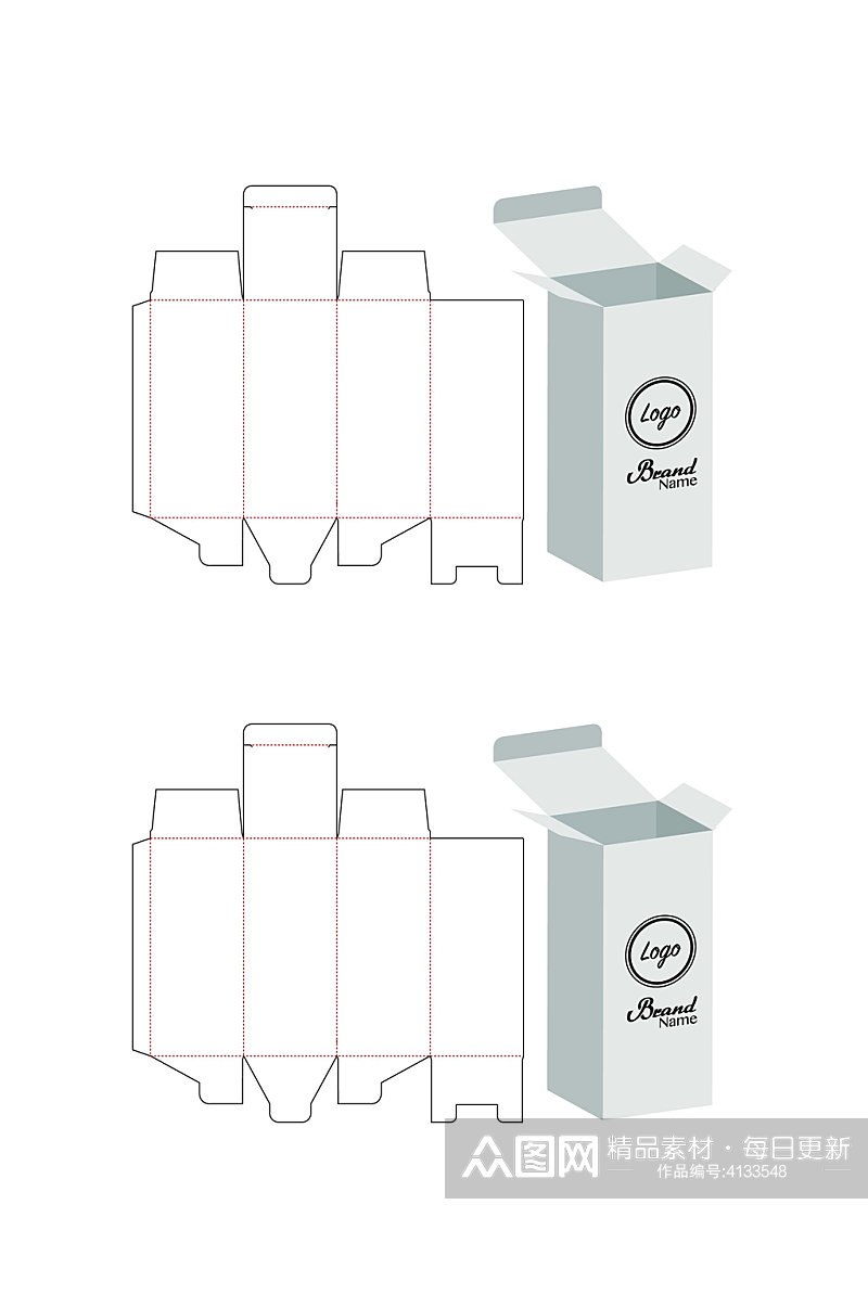 立体方形各式包装设计矢量图纸素材