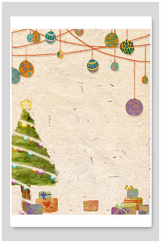 创意大气手绘圣诞树圣诞节背景