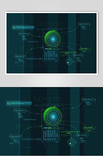 圆圈线条数据科技可视化矢量素材
