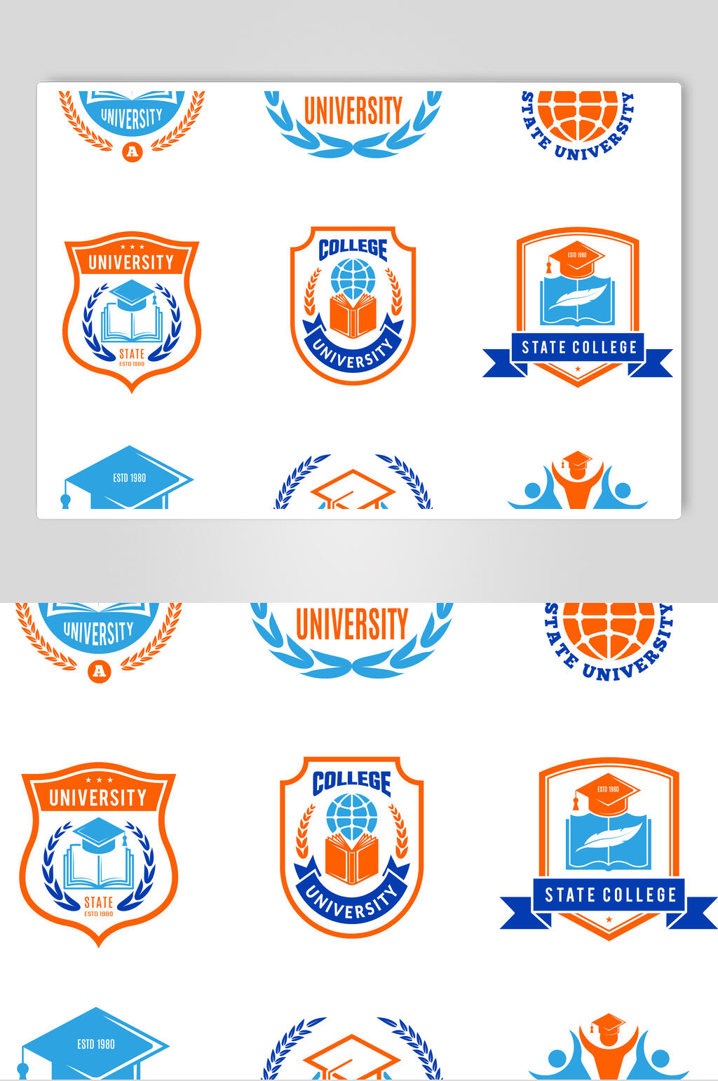 图标高端蓝品牌LOGO标志矢量素材素材