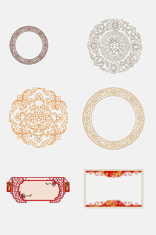 古风红梅文本框文字框立即下载中式中国风国潮中国风梅花标题框边框