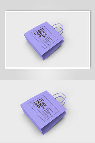 方形英文字母紫手提购物袋样机