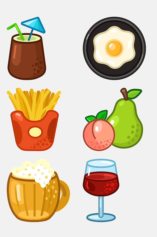 精美水果卡通食物插画图标免抠素材