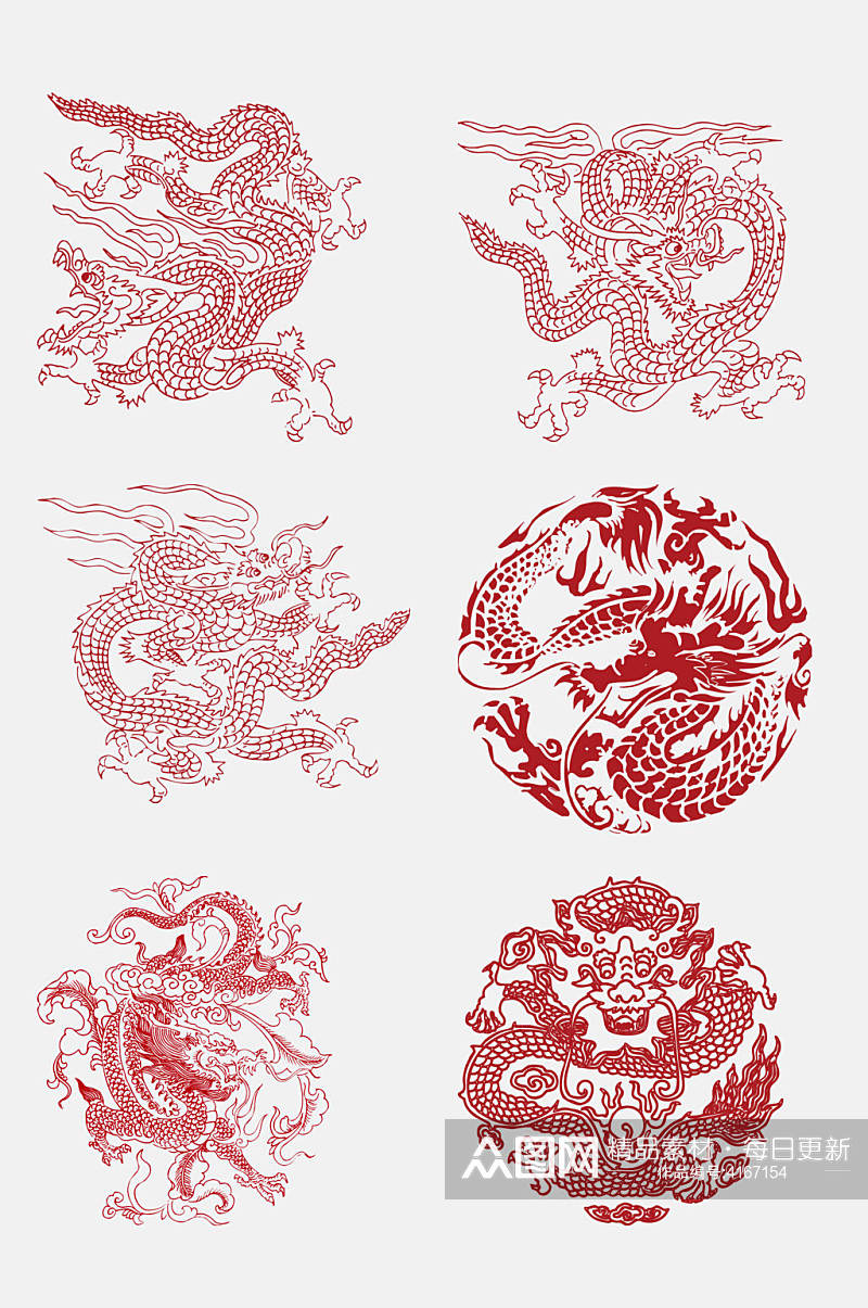中式神兽龙免抠素材素材