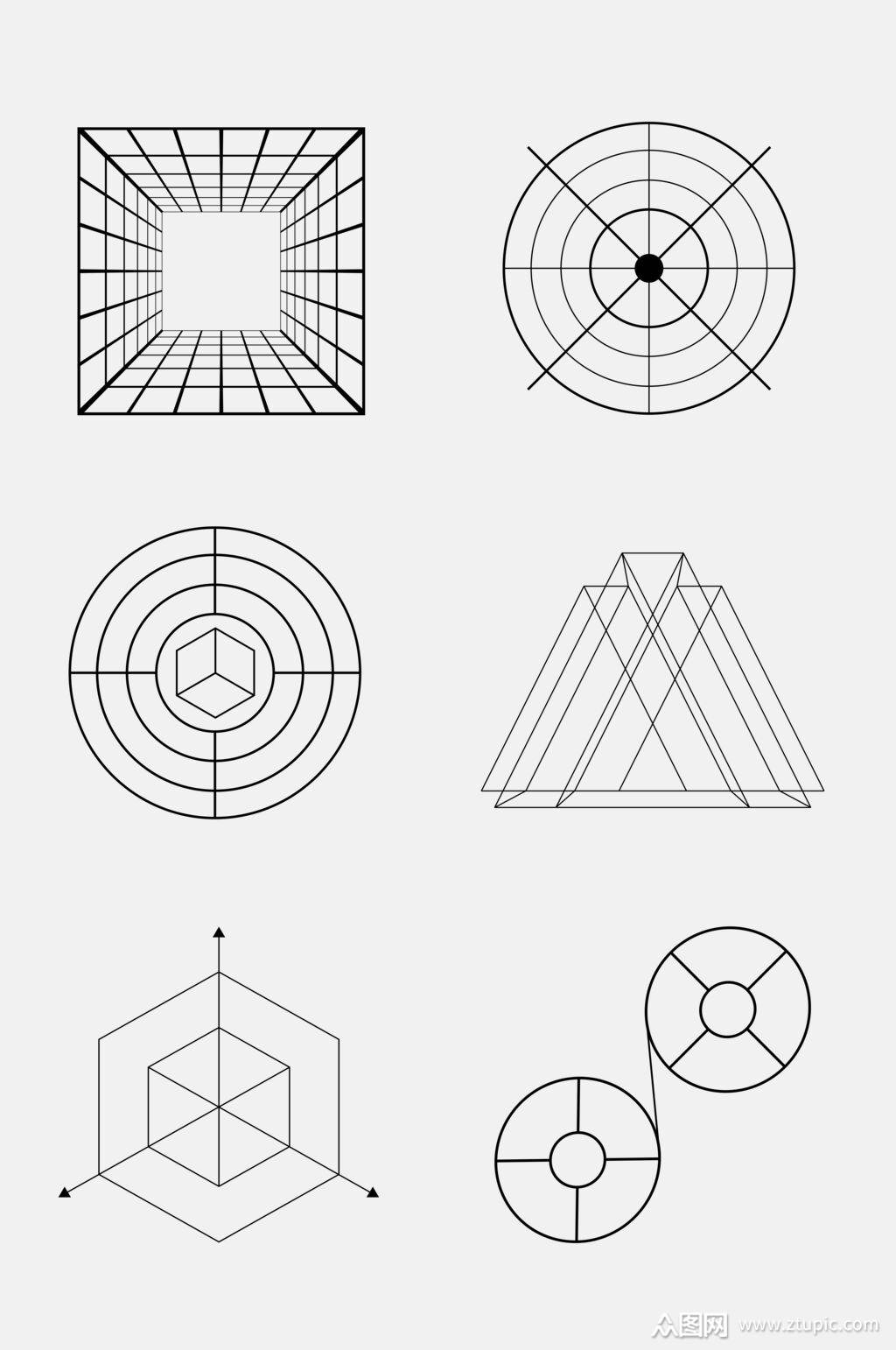 多边形圆圈潮流几何图形免抠素材模板下载-编号4169627-众图网