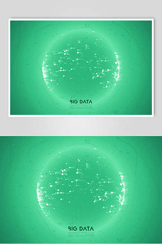 绿色圆形高端手绘科技数据矢量素材