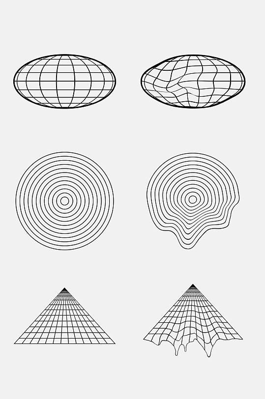 网格三角形潮流几何图形免抠素材