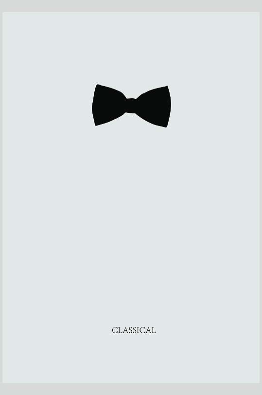 蝴蝶结高端手绘黑极简几何矢量素材