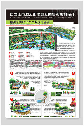 绿色简约景观设计海报