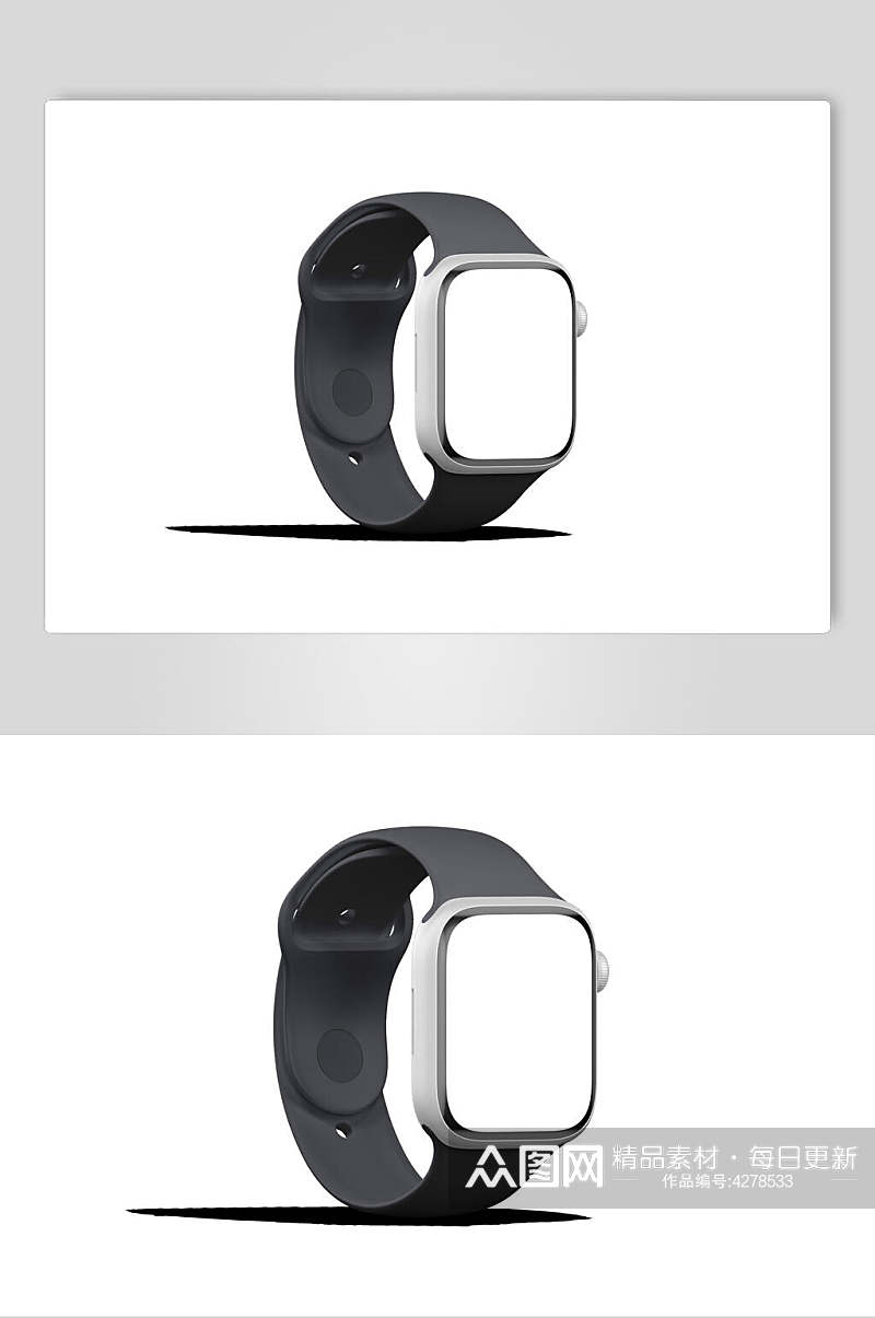 灰黑色苹果手表可视化贴图样机素材