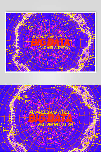 线条蓝红高端手绘科技数据矢量素材