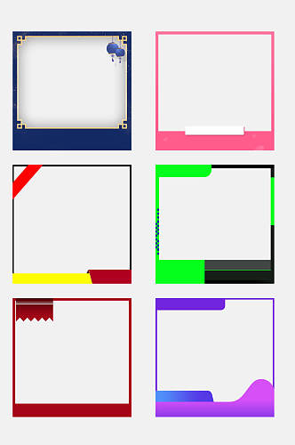 正方形灯笼电商主图边框免抠素材