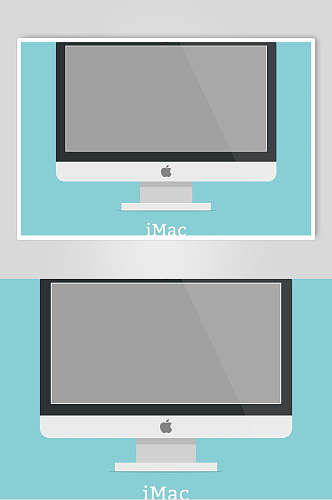 苹果标志蓝电脑网页UI界面样机