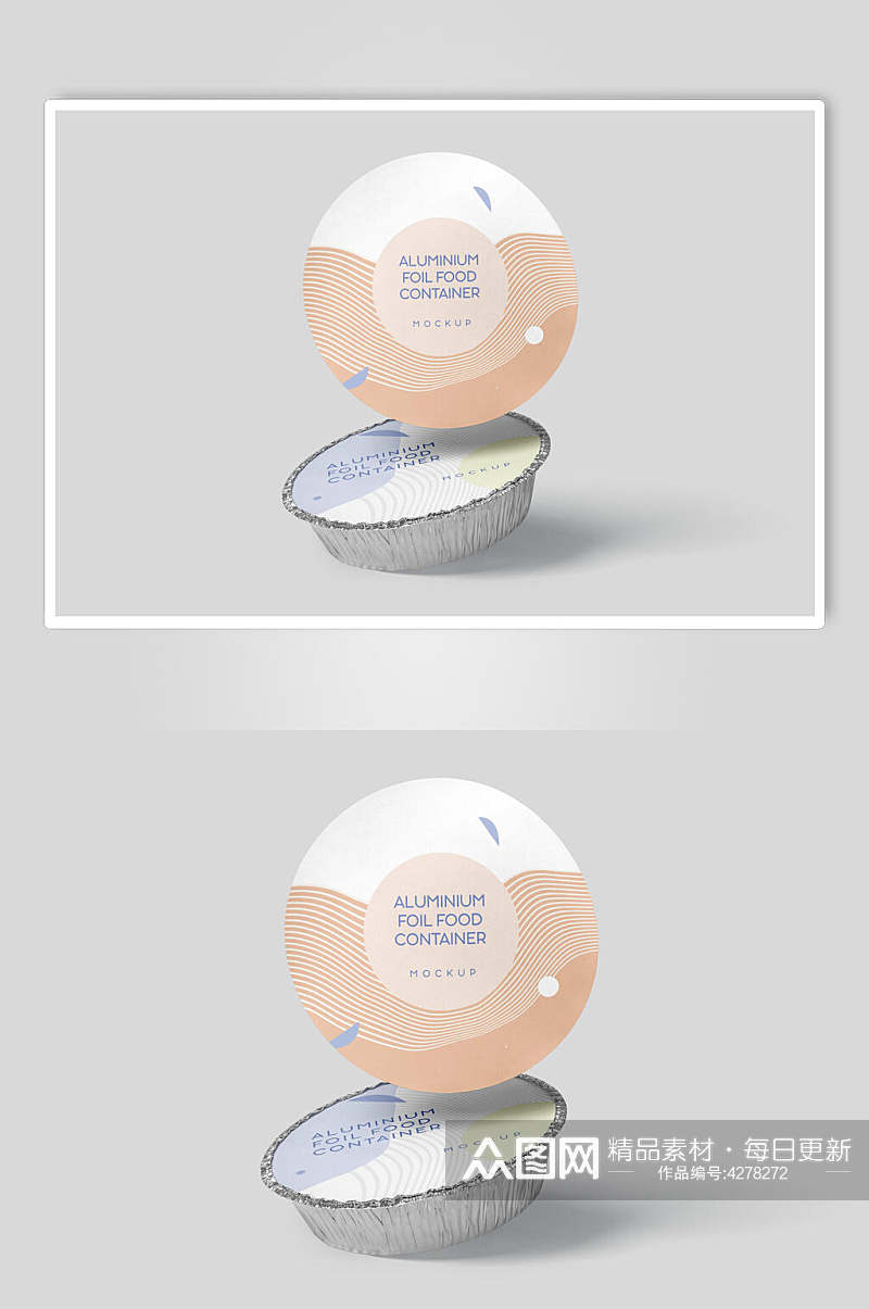 圆形盖子英文字母塑料碗包装样机素材