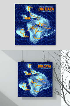 时尚蓝色高端手绘科技数据矢量素材