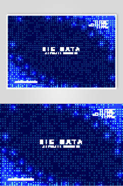 方格英文蓝色科技数据矢量素材