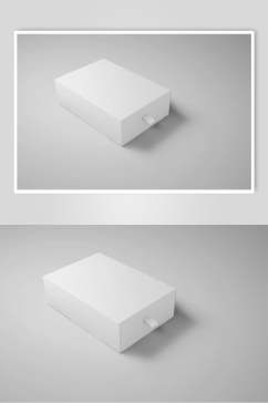 立体灰白色背景墙包装盒可贴图样机