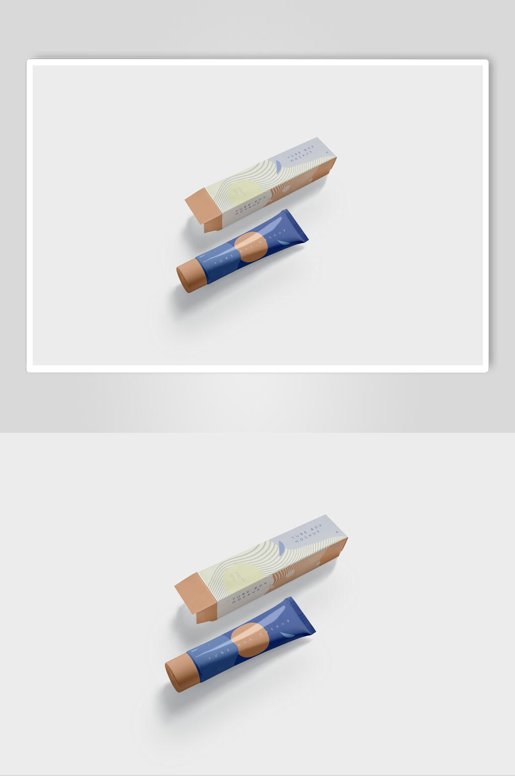 圆形盖子灰白时尚牙膏包装样机素材