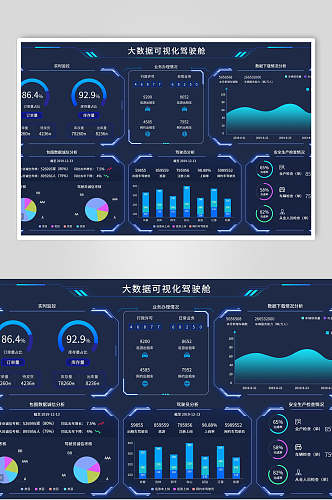 柱形图可视化数字分析界面素材