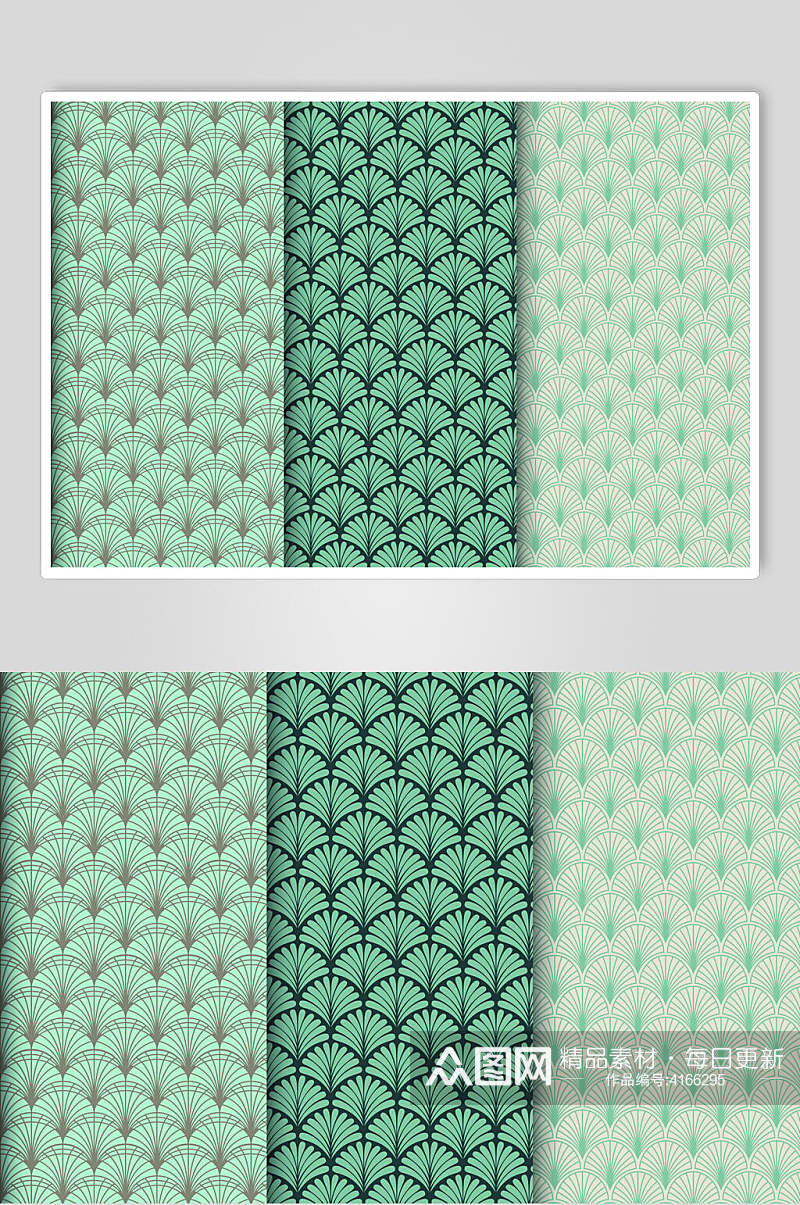 花纹布料绿色纹饰图案矢量素材素材