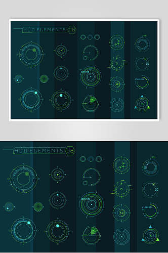 圆圈绿数据科技可视化矢量素材