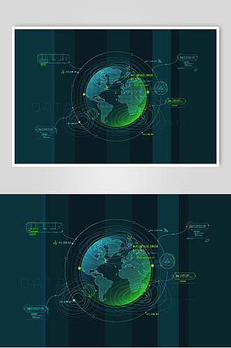 圆圈球体数据科技可视化矢量素材