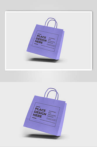 长方形英文字母手提购物袋样机
