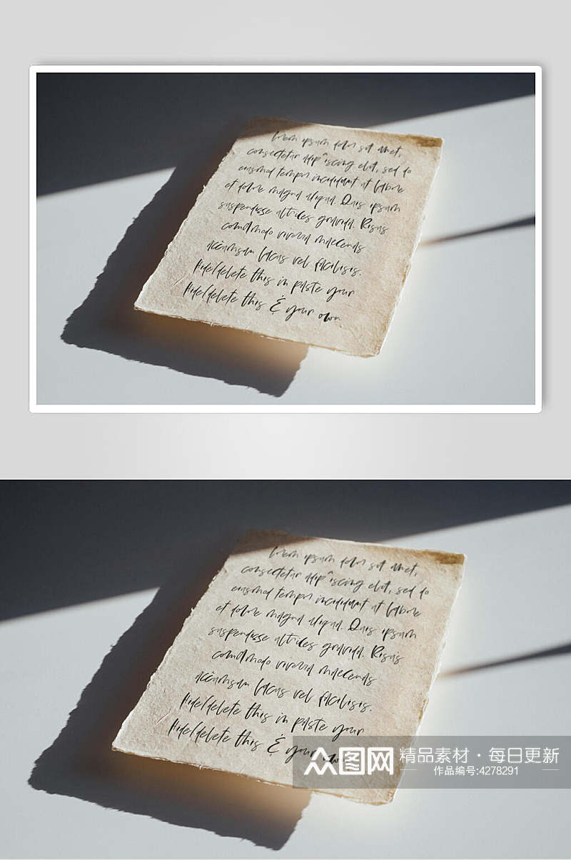 纸张英文字母光线书籍纸张样机素材