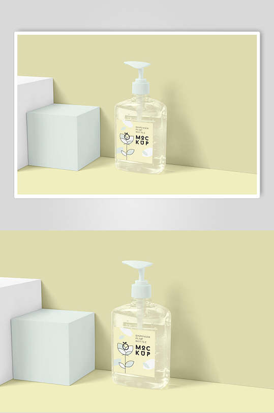 按压式英文字母洗手液瓶子样机