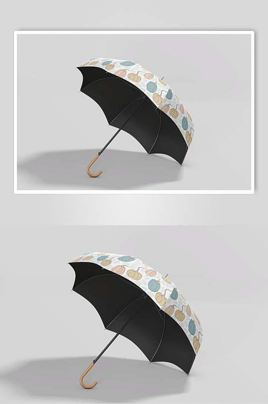 阴影花纹灰色背景雨伞展示样机