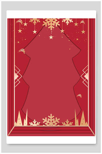 雪花五角星挂饰皇冠圣诞节背景