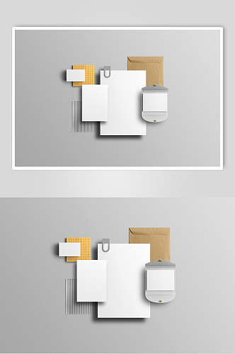 长方形纸张白色企业办公用品样机