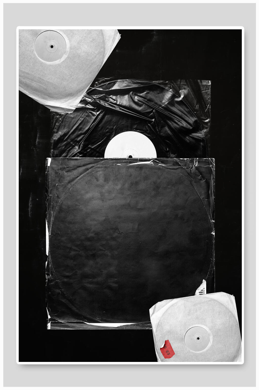 圆圈褶皱黑白背景墙褶皱塑料背景素材