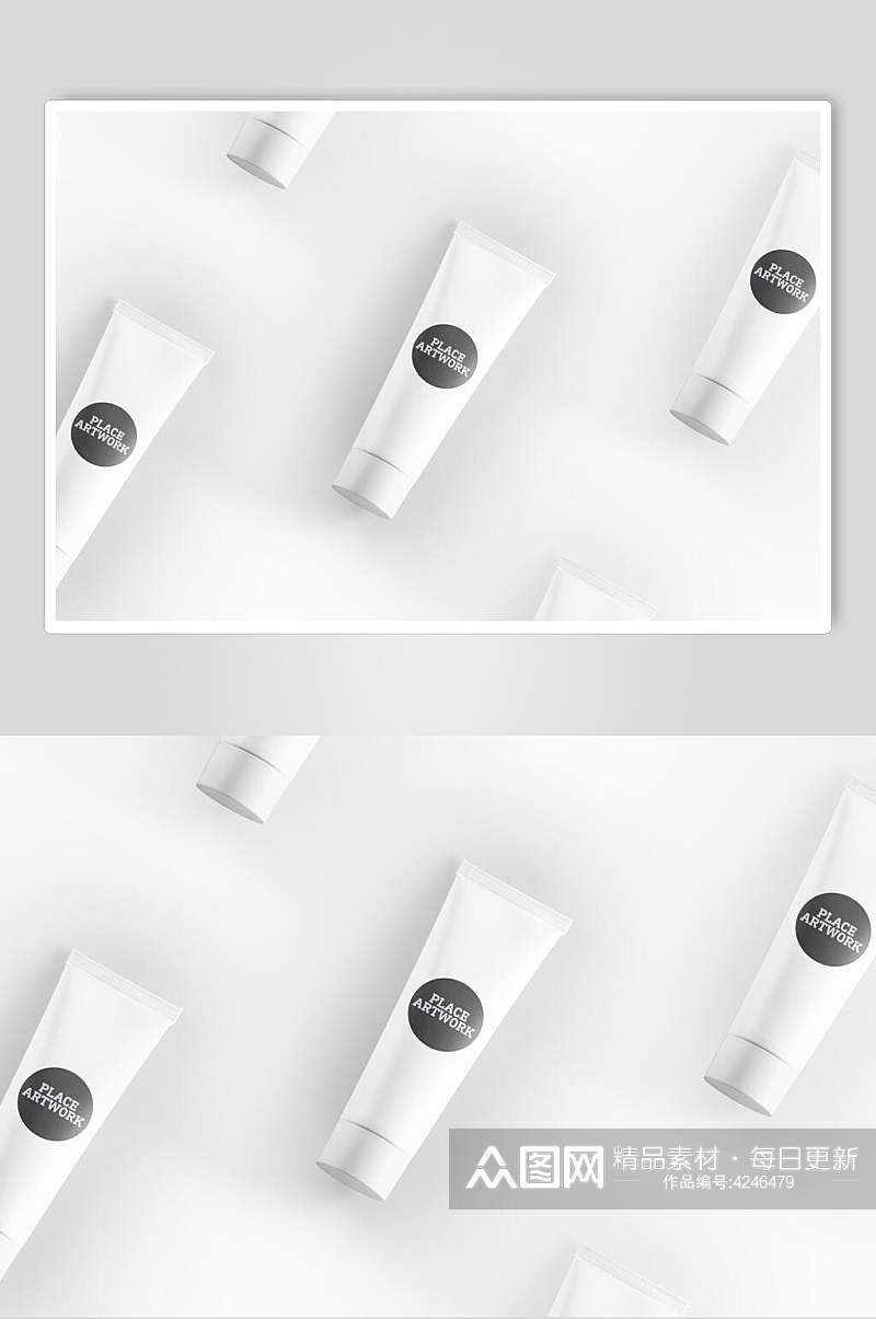 大气黑白化妆品包装设计样机效果图素材