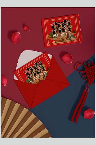 扇形中国结红春节对联红包样机