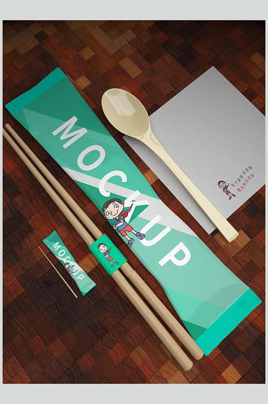 筷子勺一次性筷子勺子包装样机