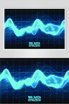 闪电状线条蓝科技数据矢量素材