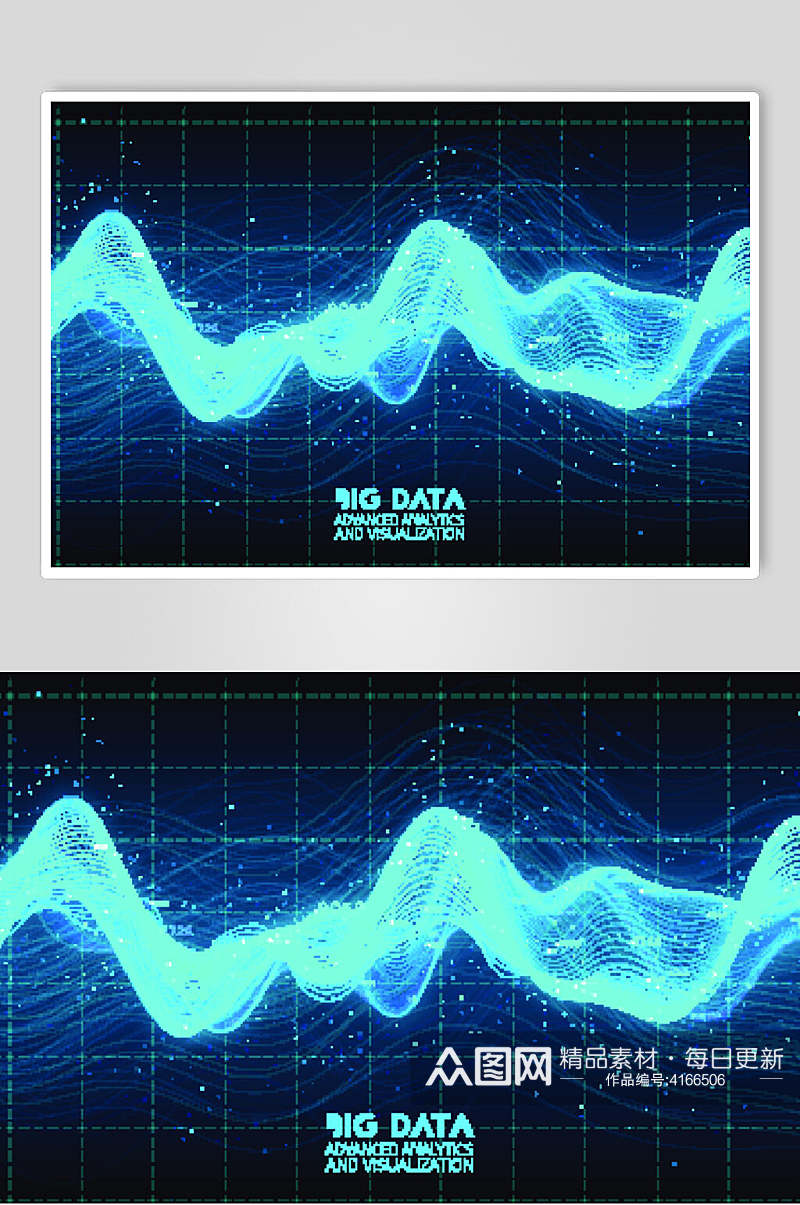 闪电状线条蓝科技数据矢量素材素材