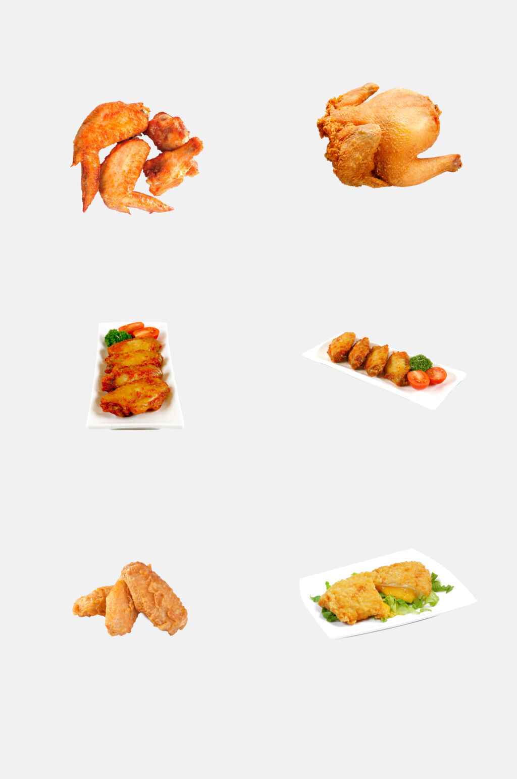 奥尔良烤翅生菜黄炸鸡免抠素材素材