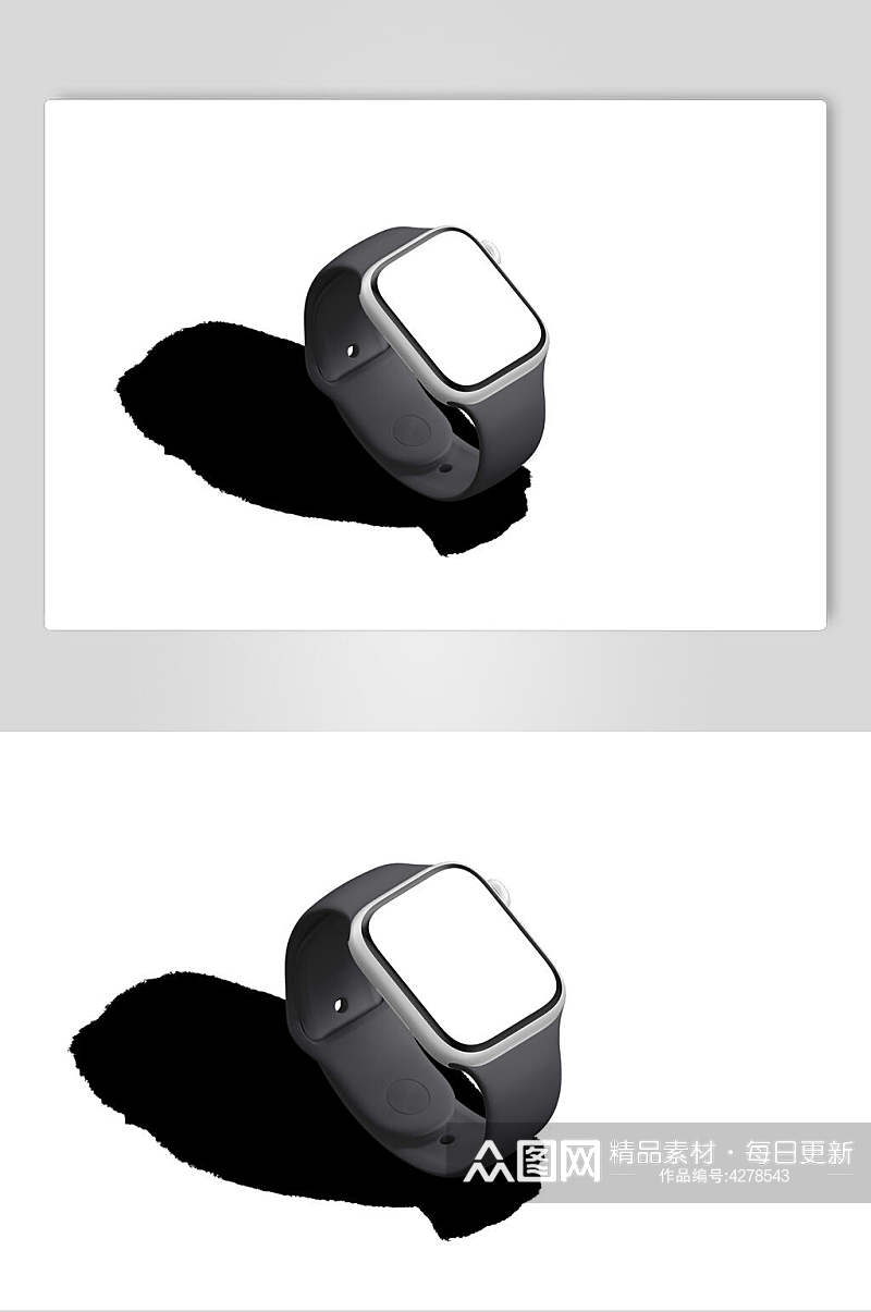手表白苹果手表可视化贴图样机素材