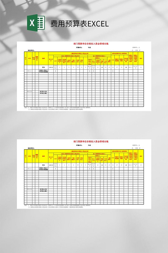 单位非税收入费用预算表EXCEL