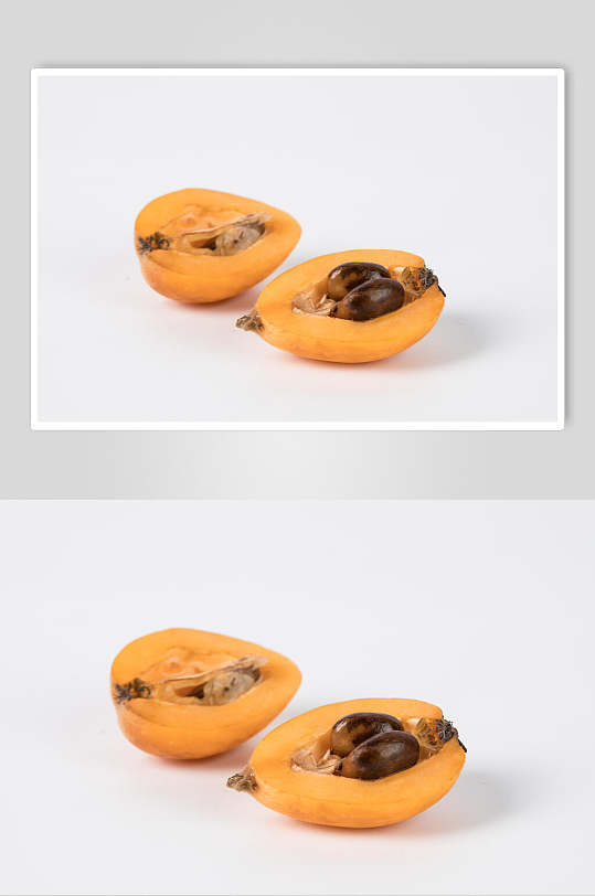 切半的枇杷高清水果图片
