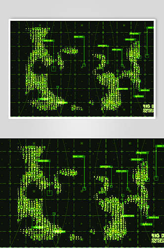 线条方格绿色科技数据矢量素材