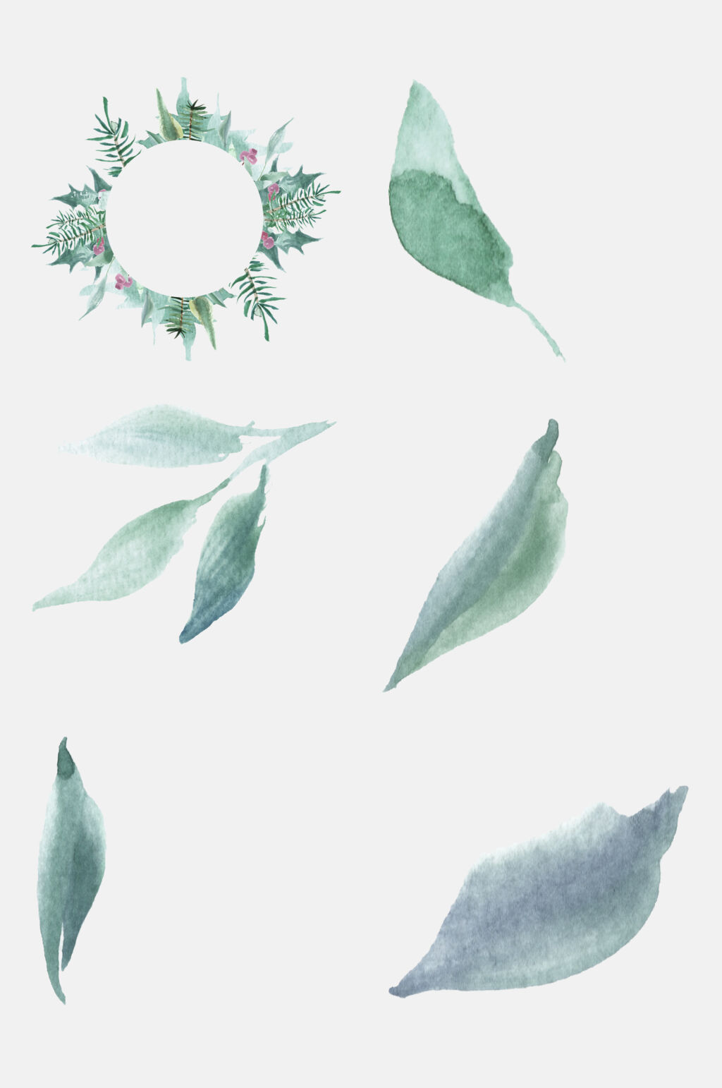 清新绿色草环森系植物免抠素材素材