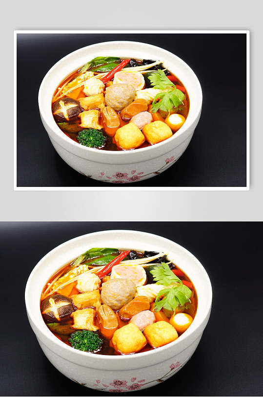 丸子香菇西蓝花冒菜实拍美食图片-众图网