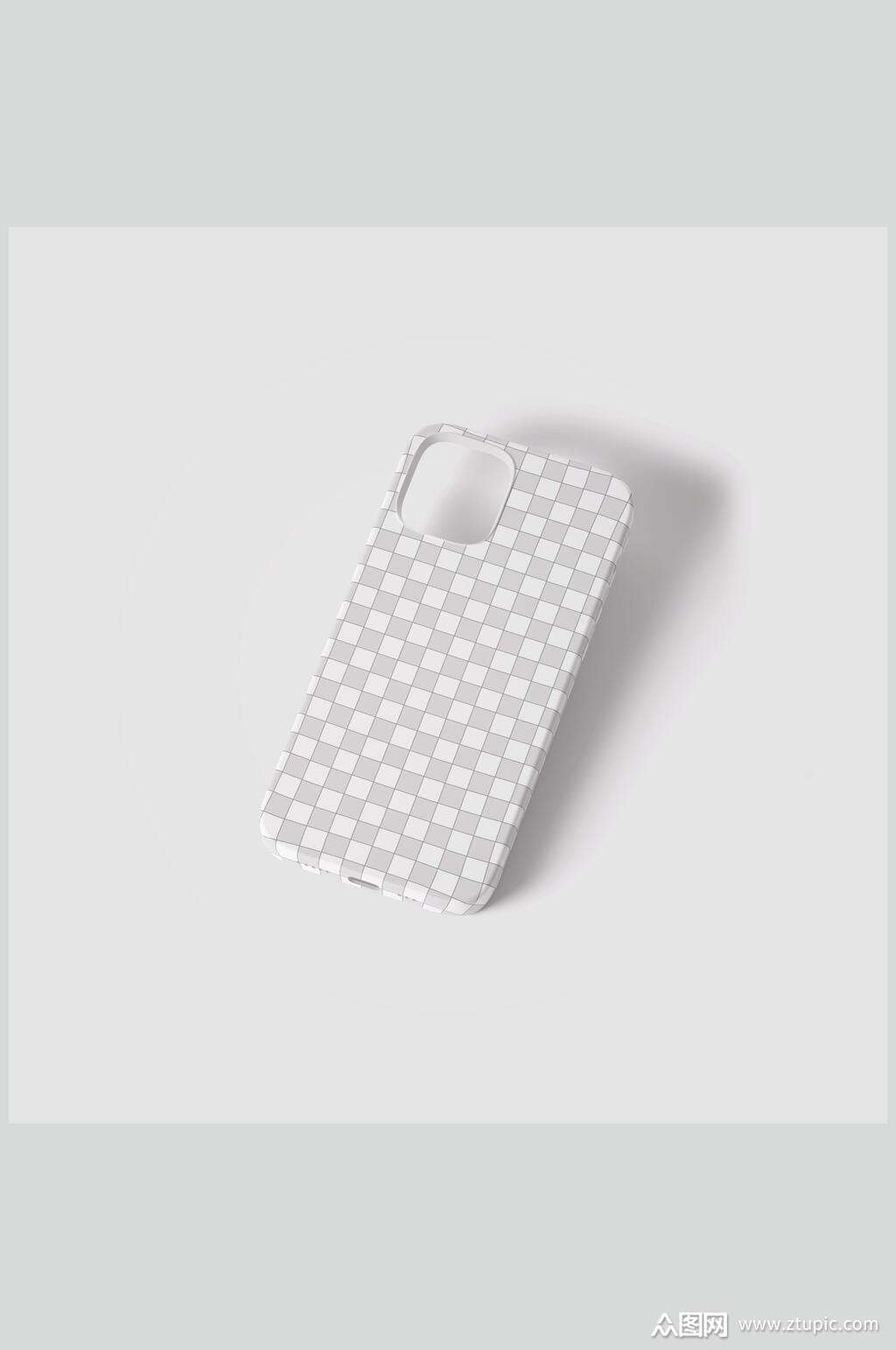 方格线条阴影灰色手机壳设计样机模板下载-编号4279796-众图网