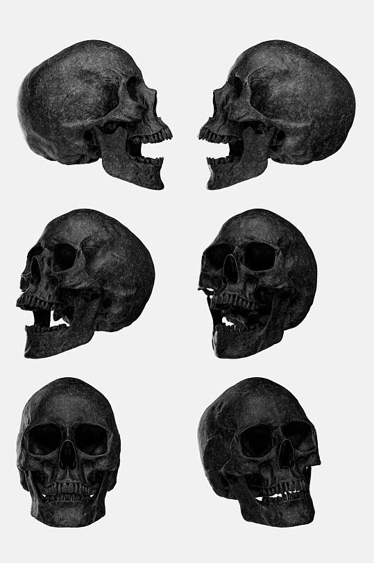 时尚侧面高端创意手绘头骨免抠素材