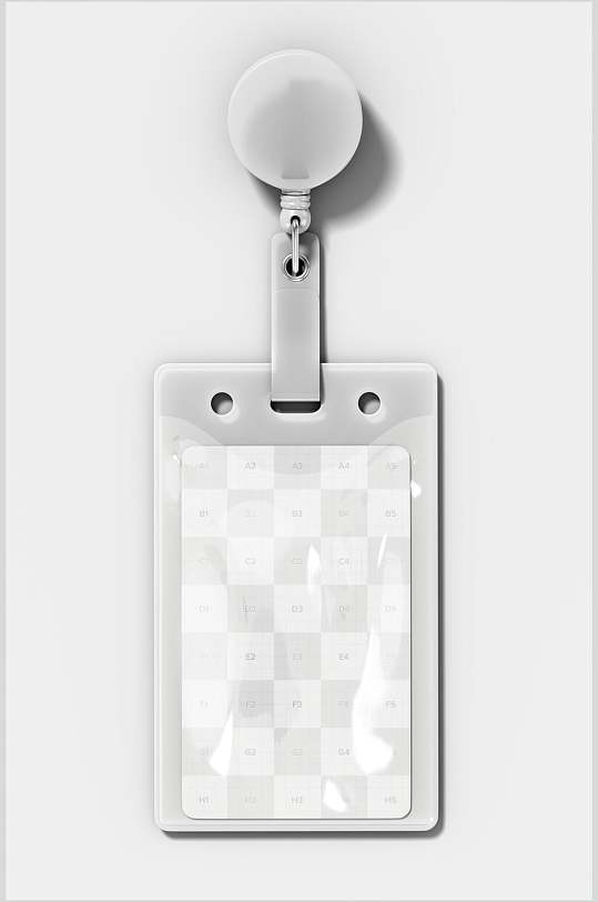 方格线条圆圈灰工作证贴图样机